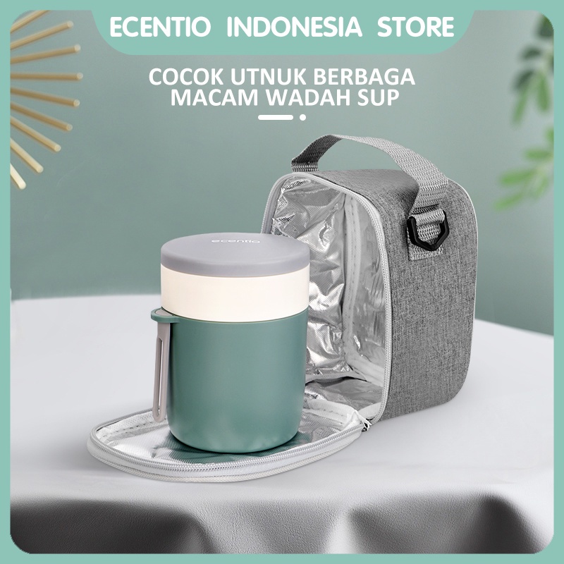 ecentio soup cup bag Tas Bekal lunch box Cooler bag aluminum foil