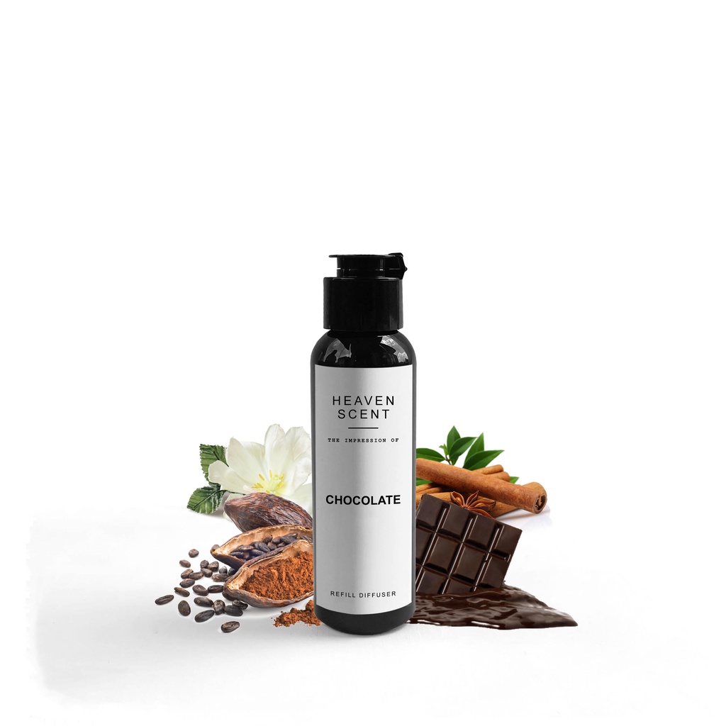 HEAVEN SCENT Refill Luxury Reed Diffuser 100 ml - Pengharum Ruangan Aromaterapi Inspired by Fragrance-Zra Chocolate