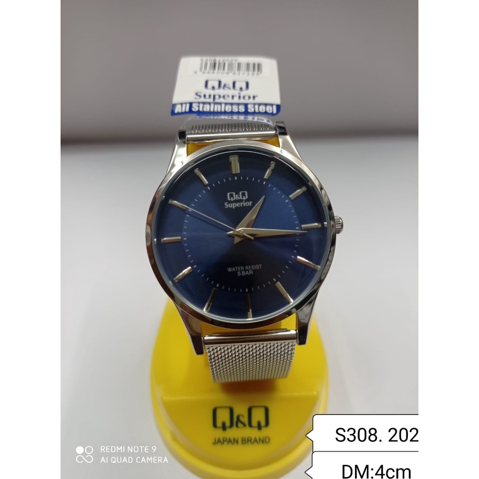 Jam Tangan Pria Casual Business Rantai Stainless Steel Analog Original Q&amp;Q QnQ QQ S308 S308J Series