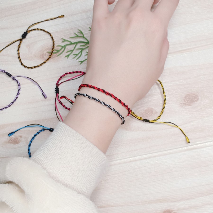 Gelang Tangan Shambala Simpul Kepang Tali Nilon Qualtas Bagus MN2