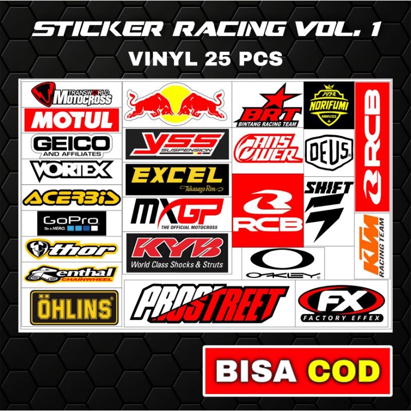 Stiker Racing Pack Stiker Sponsor Stiker Helm Stiker Motor Sticker Motor