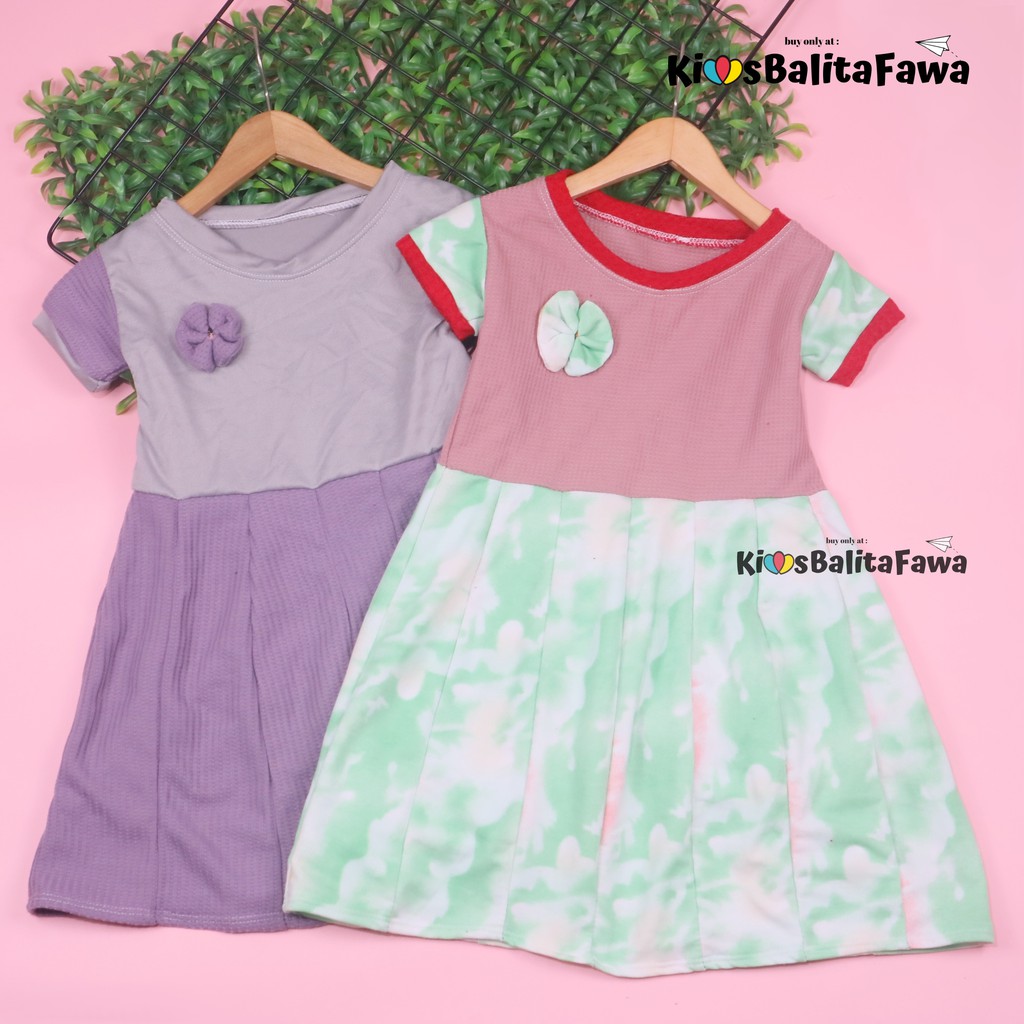 Dress Maudy Size 3-4 Tahun / Dres Anak Perempuan Gaun Lengan Simple Import Murah Baju Cewek