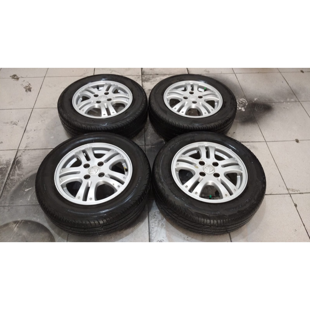 Velg Mobil Bekas Original STD JAZZ Ring 14 Lebar 55 Et45 + BAN Achiles 185 65 R14 Cocok Mobil Jazz B