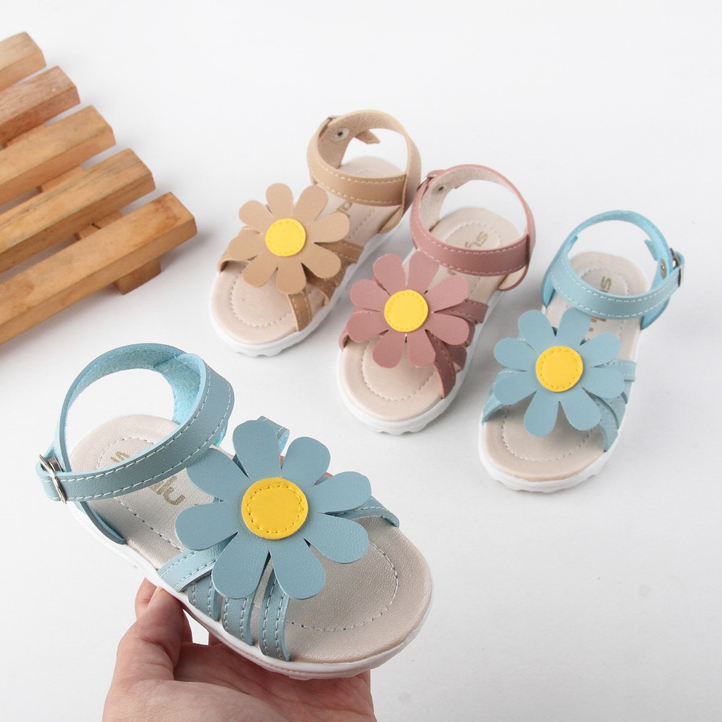 sandal anak cewek 2 tahun aksesoris bunga matahari ringan bahan sintetis RSM