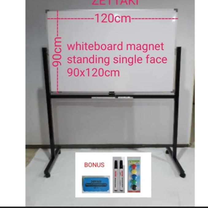 

Papan Tulis Whiteboard Standing Magnet Single Face ZETTAKI 90x120cm