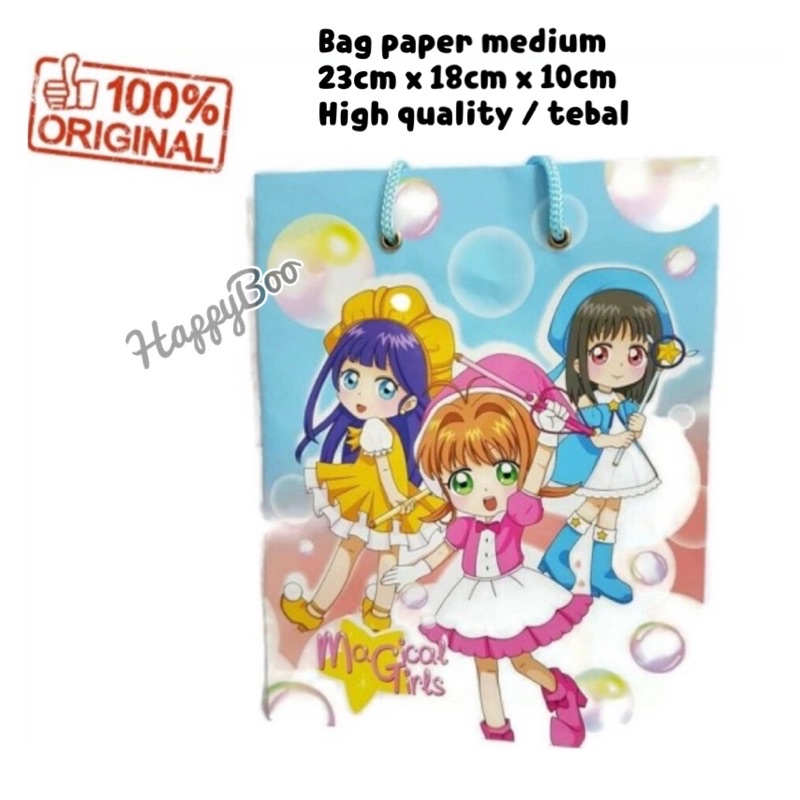 bag paper medium sedang goodie bag kiky magical cardcaptor sakura 23x18x10cm girl tali b sedang