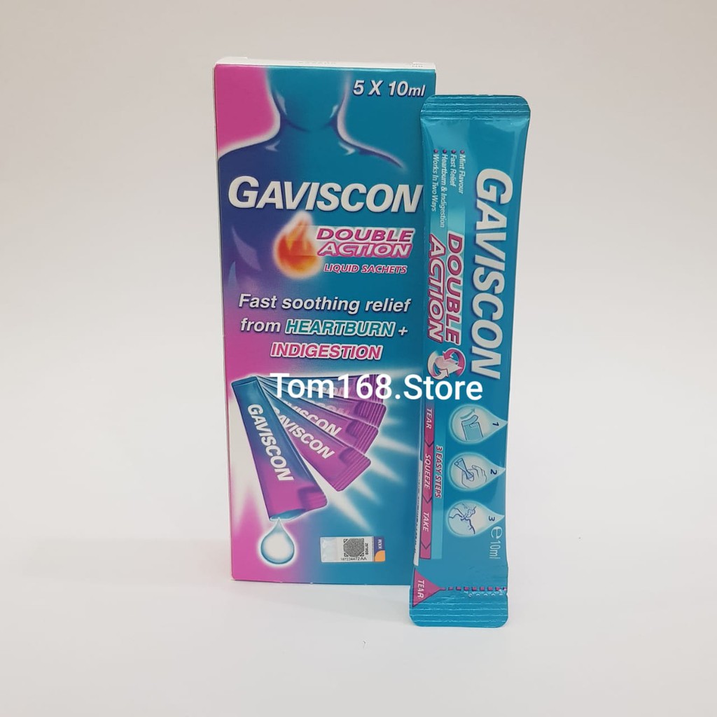 GAVISCON DOUBLE ACTION 5X10ML / 16 CHEWABLE TABLETS