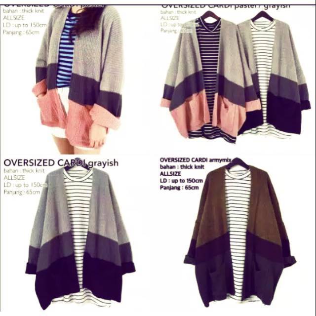 OVERSIZE LAVELLA POLET STRIPI PREMIUM 3 WARNA OUTER RAJUT TEBAL CAMEROON