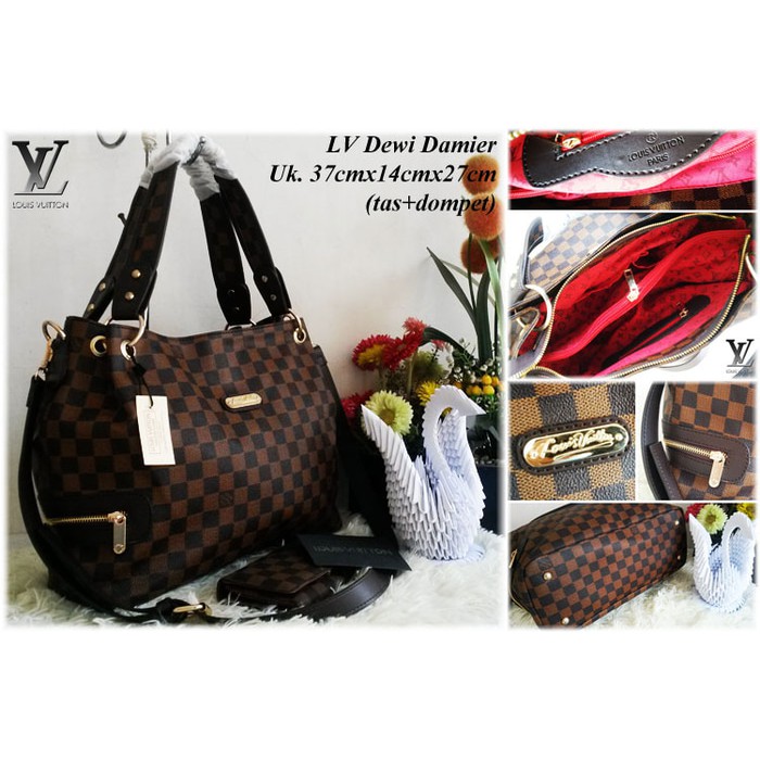 PROMO LV Dewi Damier Set Dompet Terlaris