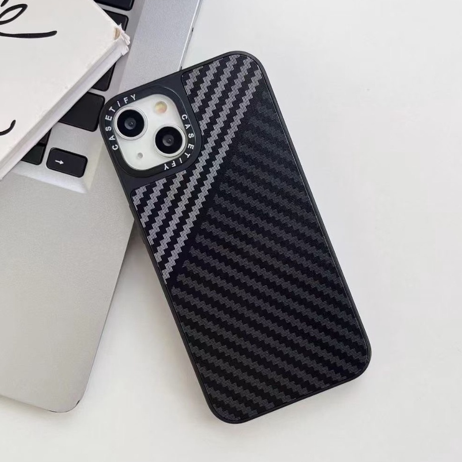 New! !  Case for iPhone 14 Pro Max X XR XS MAX 11 Pro Max 12 Pro Max 13 Pro Max Carbon Fiber Texture Leather Matte Composite