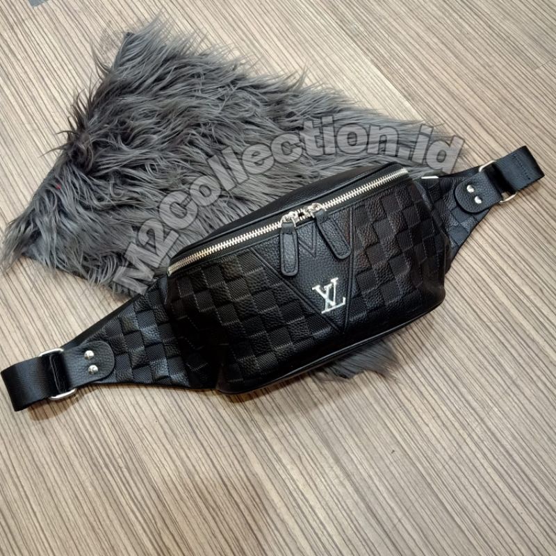 Waistbag Bumbag LV Damier Embos Tas Pinggang Belt Bag Kulit Asli Premium Import