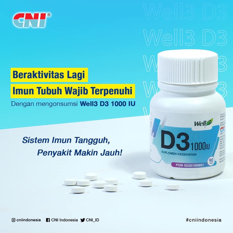 CNI WELL3 D3 1000IU Vitamin D Solusi Meningkatkan Imunitas Tubuh Anda