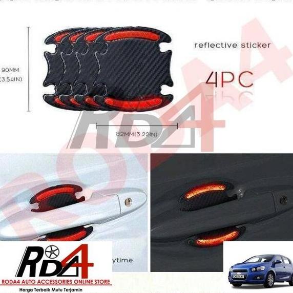 Outer Handle Carbon Stiker Reflektif Aveo Chevrolet rod4 Ayo Order