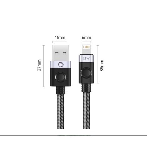 Cable charger Usb A to lightning orico 1m 100cm 12w 2.4A 480Mbps fast charging aluminum braided A2L-10 - Kabel data iphone ipad 1 meter