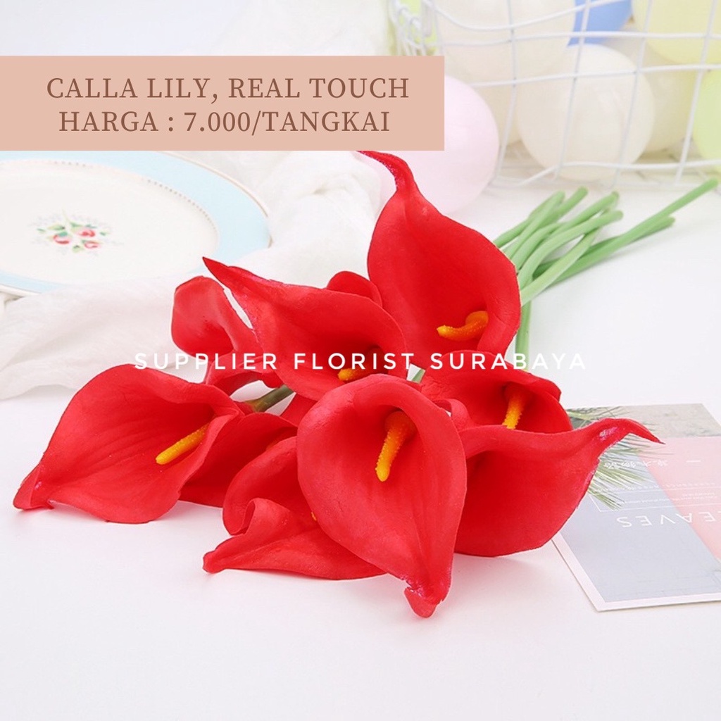 CALLA LILY CALLALILY REAL TOUCH BAHAN LATEX FOAM SUPER PREMIUM QUALITY BUNGA PALSU CALALILY ARTIFICIAL FLOWER