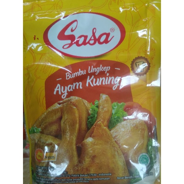 

Sasa bumbu ukep ayam kuning 25gr×10(renteng)