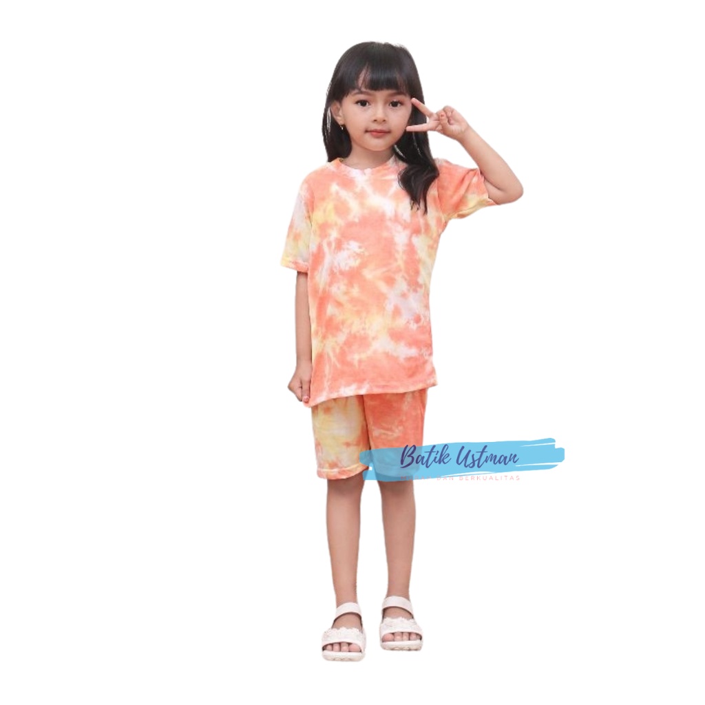 Setelan Baju Tye Dye Anak Laki laki dan Perempuan Usia 0-10 Tahun Stelan Kaos Anak Anak