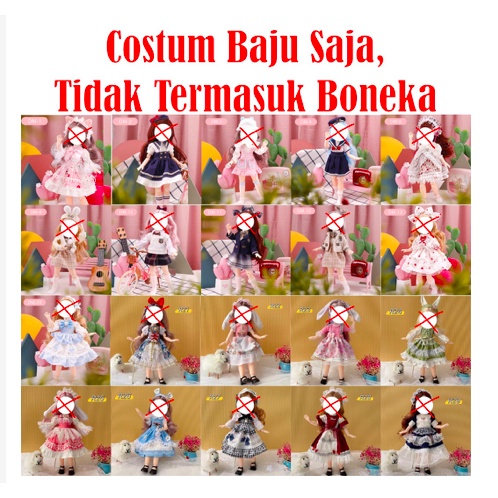 (Seri-BBS30) Mainan Anak Perempuan Boneka Yuna Baju Bjd Doll DIY 30 cm
