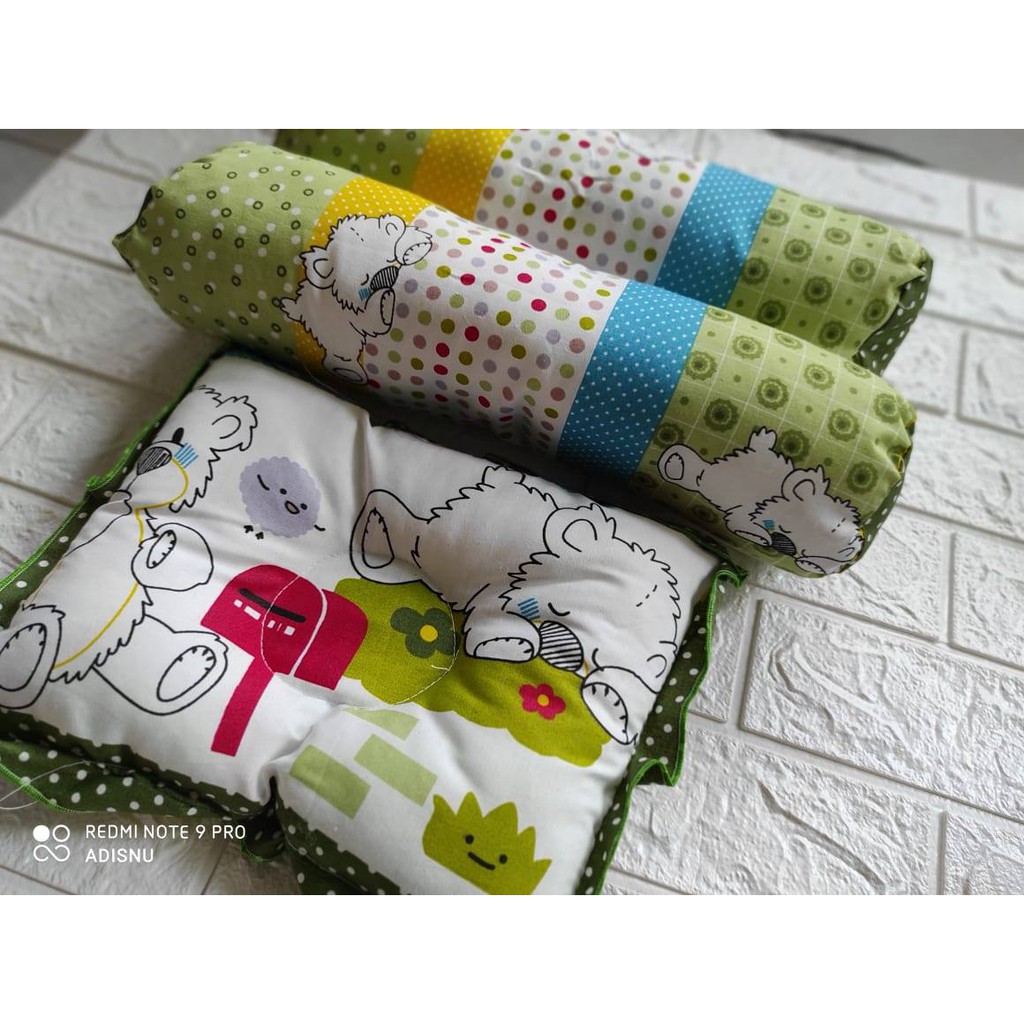 Set Bantal Guling Bayi Kain Katun Motif Lucu