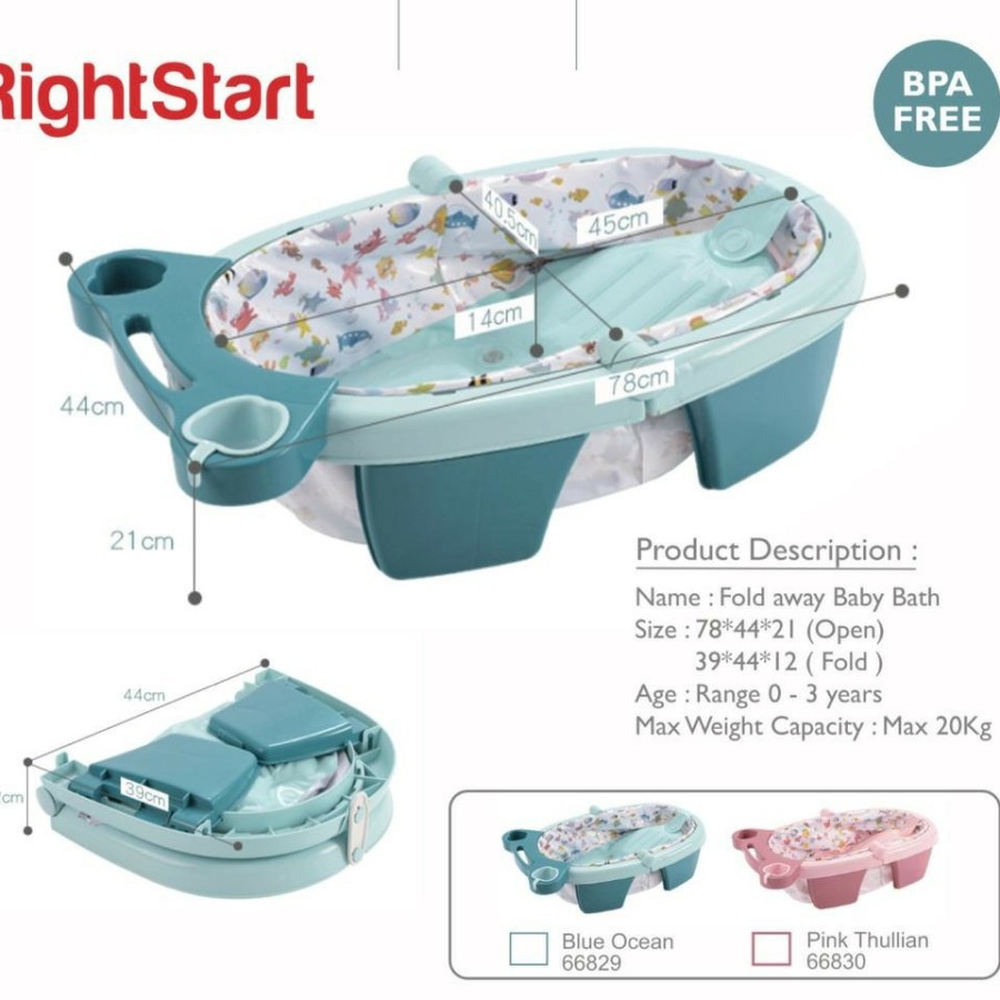 Right Start Fold Away Baby Bath Tub