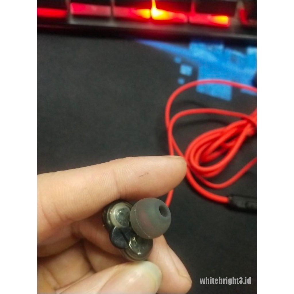 &lt; White3 &gt; Headset Earphone Earbuds Gaming Stereo Bass Dual Drive 6D Kabel Jack 3.5mm