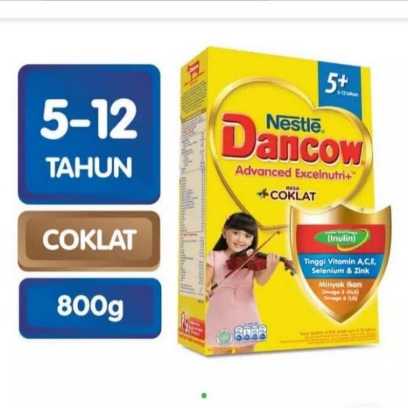 Dancow 5+ Rasa Madu Vanila Cokelat 5-12 Tahun Box  800gr