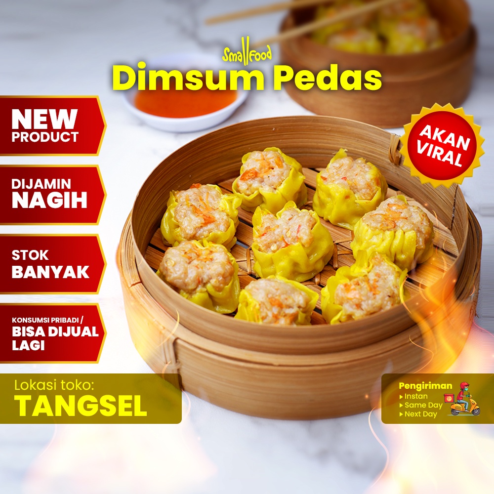 

50 Pcs - Dimsum Ayam Pedas Frozen Cemilan Anak Halal - Smallfood