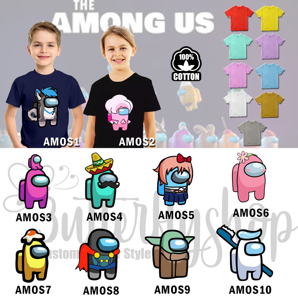 [KAOS ANAK] Among us AMOS kaos t-shirt katun catton combed full color digital printing