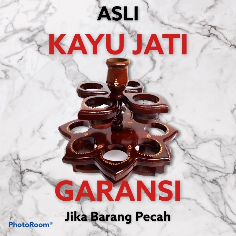 TEMPAT KERANJANG RAK AIR MINUMAN AQUA GELAS ISI 12 KAYU JATI