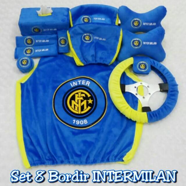 Bantal Mobil 8 in 1 Bordir FC INTERMILAN Blue and Yellow