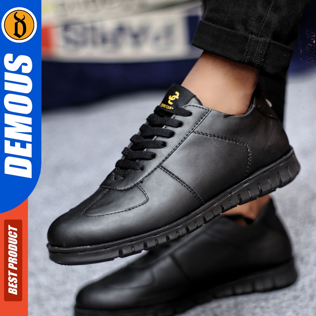 Sepatu Formal Pria Sepatu Pantofel Sepatu Casual Pria Kulit Pu Tali  Kerja Kantor Kuliah Kondangan Sepatu Hitam Pria  DEMOUS VEGAZ