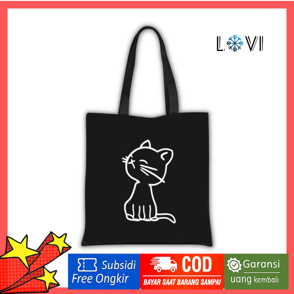 Lovi_id - Pushy Tas Tote Bag Kucing