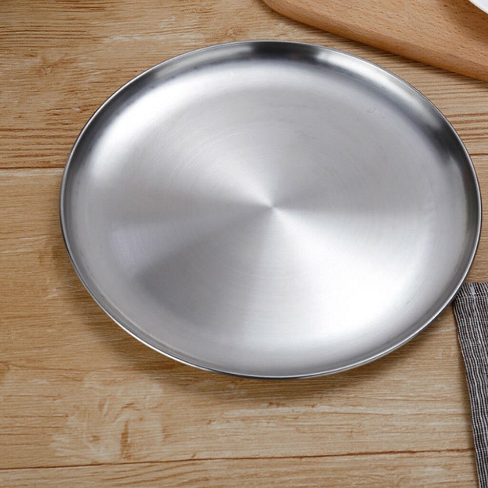Piring Makan Nampan Baki European Style Stainless Steel 14 CM - SNTP0017 - Silver
