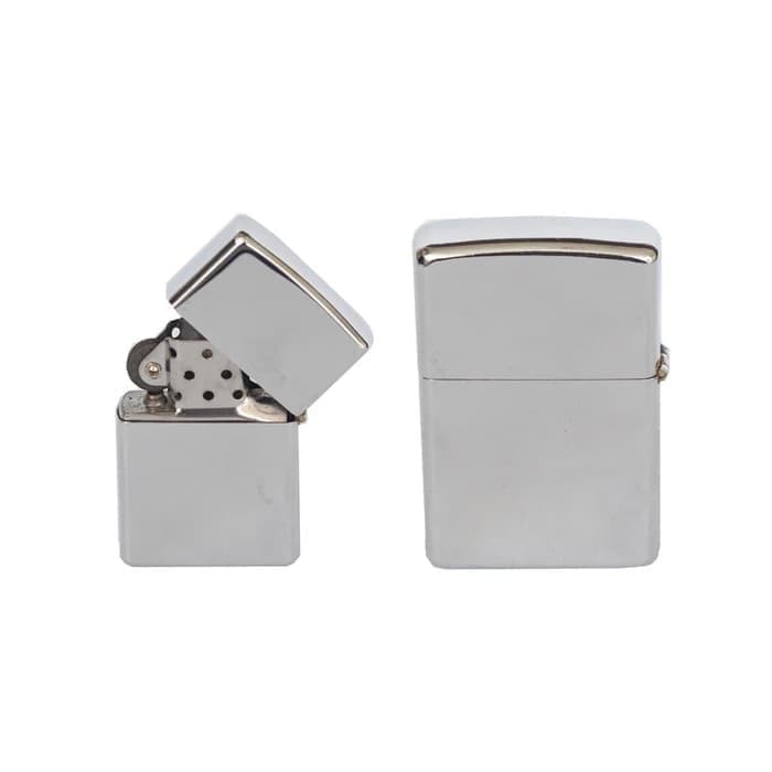 Korek Api Zippo Polos Chrome 208 Silver Pemantik Zippo Lighter Mancis