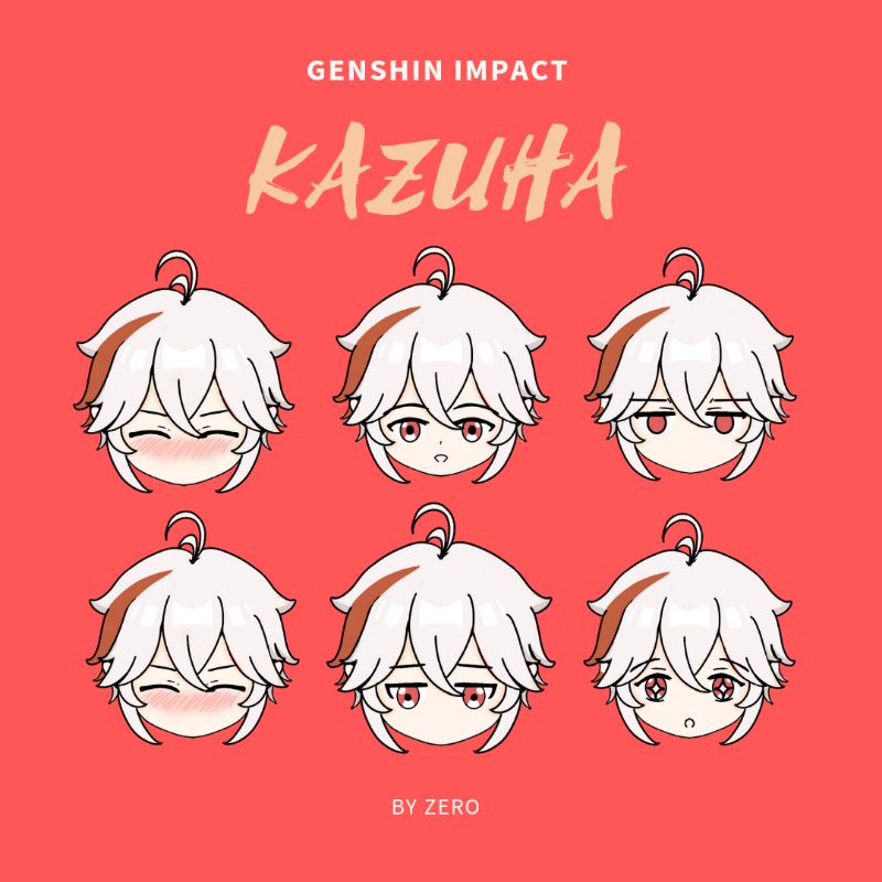 Genshin Impact Kazuha glitter Sticker