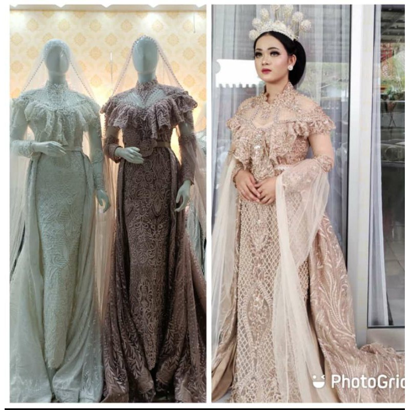 GAUN PENGANTIN MEWAH BEREKOR FULL PAYET MODERN//GAUN WEDDING TERKINI