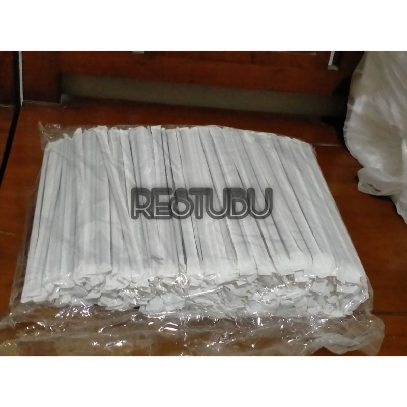 SEDOTAN PLASTIK STERIL BENGKOK/TEKUK TERBUNGKUS KERTAS  1 PACK (100 PCS)