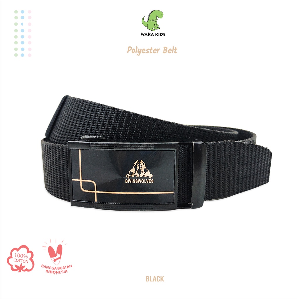 Wakakids Ikat Pinggang Pria Dewasa Sabuk Gesper Canvas Nylon Model Rel Otomatis GP05 Vensk