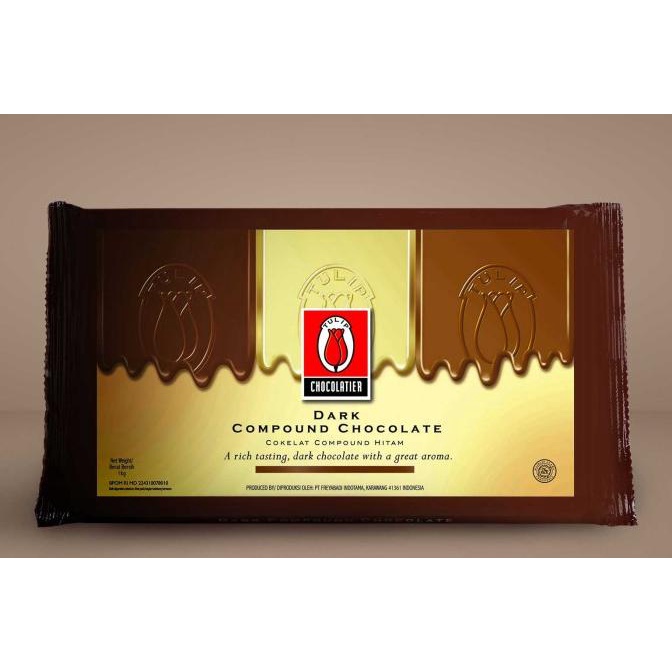 

TULIP DARK CHOCOLATE COMPOUND 1KG TERLARIS TERPERCAYA ORIGINAL