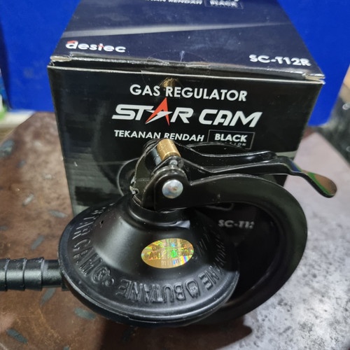 Regulator Gas Star Cam SC-23M Black Tekanan RendahDestec Meter Starcam SC-23M Kepala Regulator kompor LPG 3kg Elpiji 5Kg Hitam