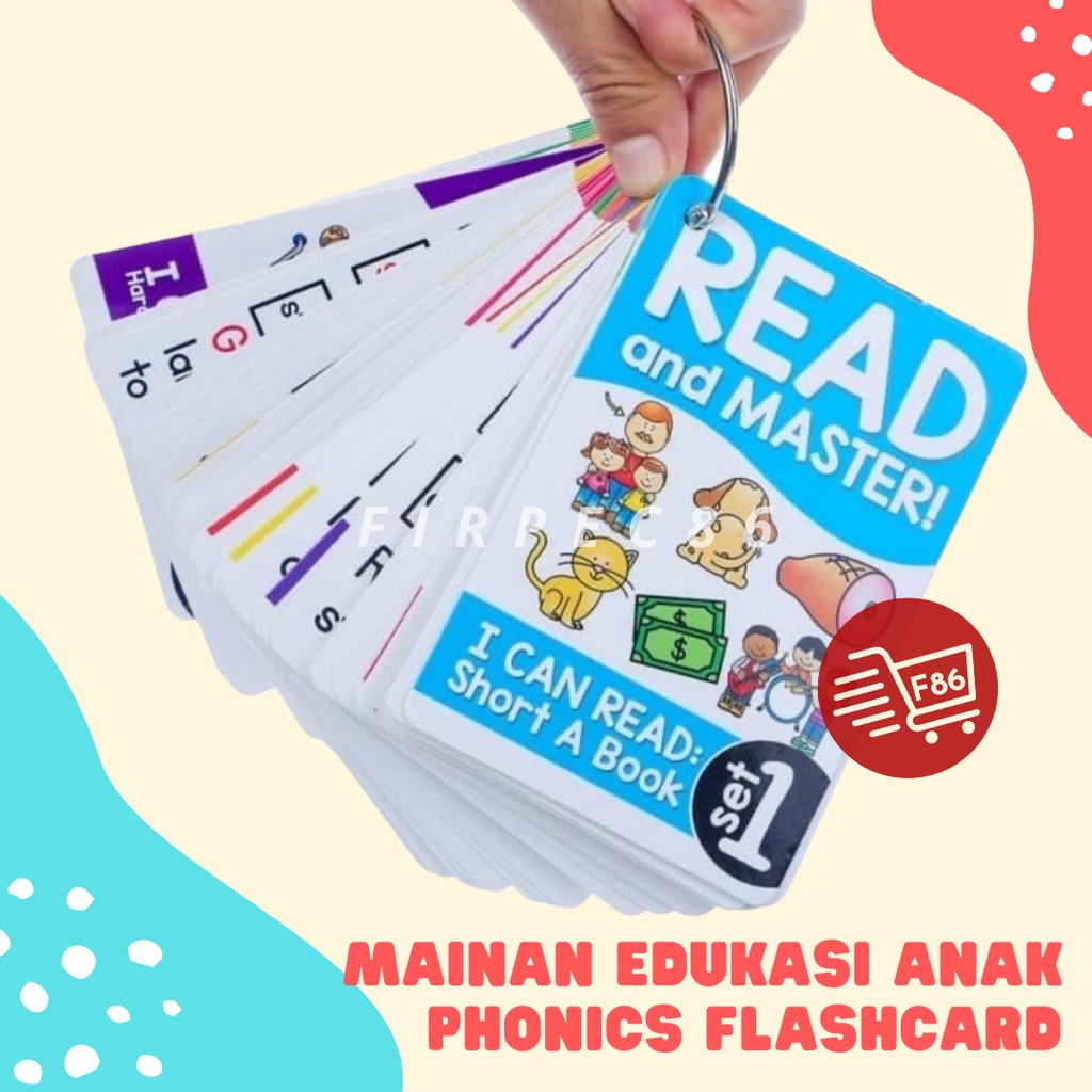 F86 [READY STOK JAKARTA] I CAN READ flashcard/ belajar membaca bahasa inggris / phonic book - 67PCS Early Learning 15 SET