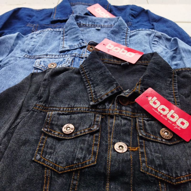 BOBO JAKET JEANS ANAK COWOK ATAU CEWEK 3 - 6 TAHUN