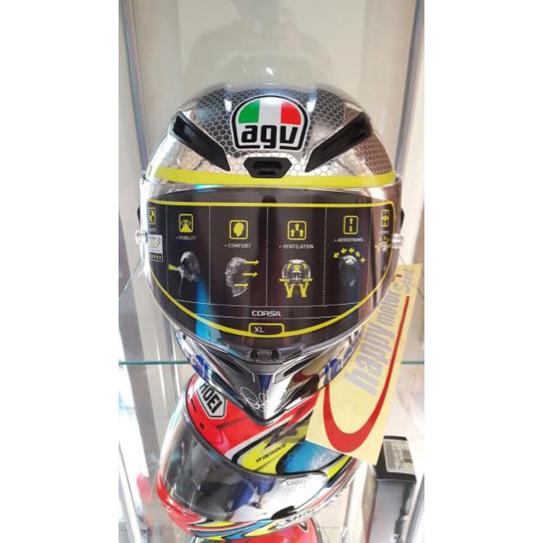 HELM AGV MADE IN ITALY EUROFIT CORSA SERIES MUGELLO MIRROR CROM M L XL