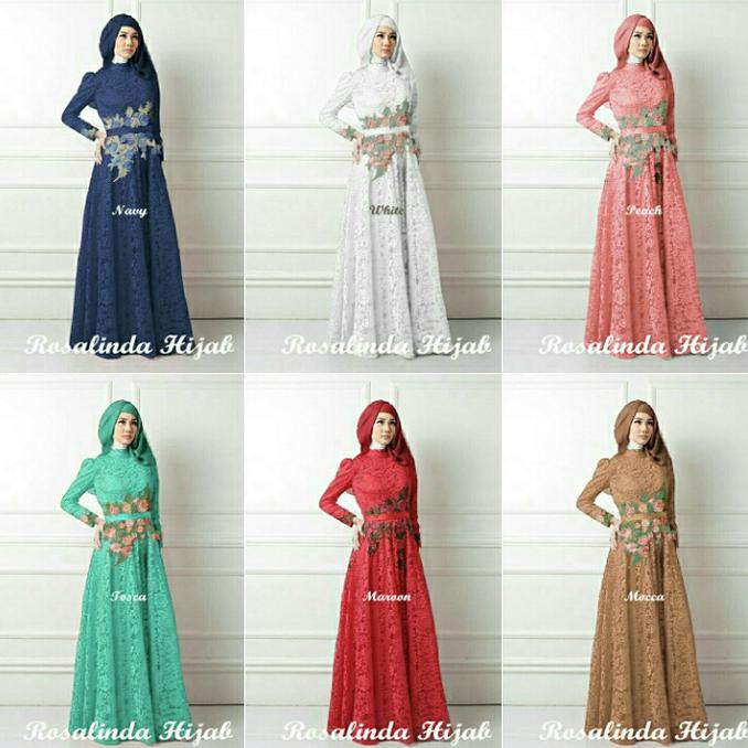 TERBARU G ROSALINDA HIJAB ROSALINDA MOCCA GAMIS PUTIH GAUN PESTA KONDANGAN BARANG BAGUS