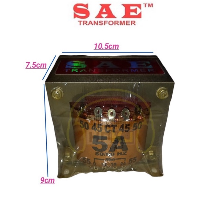 TRAFO TRANSFORMER SAE 5A CT 55 MURNI travo sae 5 amper ct 55v