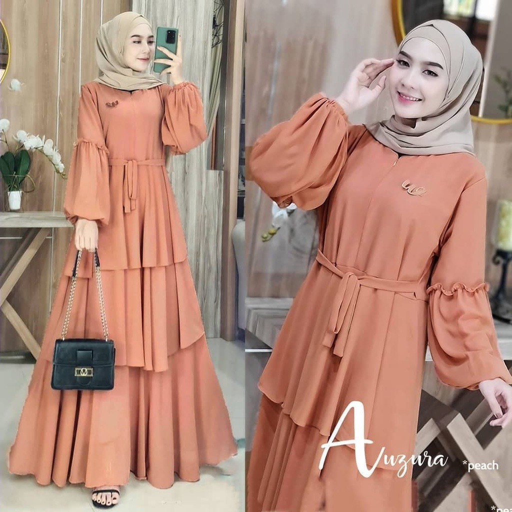 ANZURA DRESS BL CERUTY BABYDOLL FULL PURING LD 110 CM PB 138 CM RESLETING DEPAN / BUSUI  TERBARU 2022