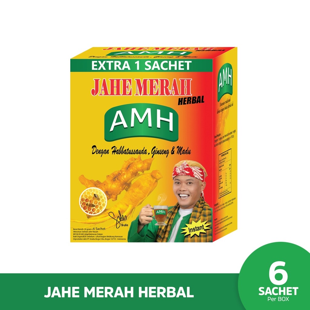 AMH | Jahe Merah Herbal Super Box 6 Sachet | Minuman Tradisional