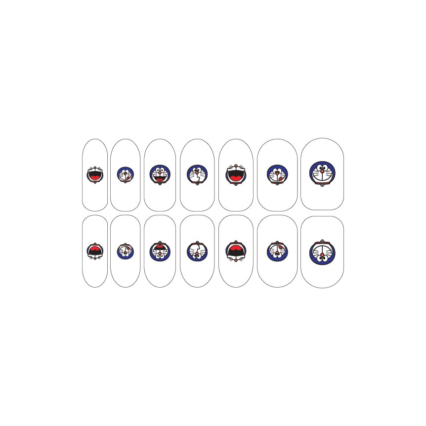 

POTATOO Nail Doraemon Emojis Temporary Tatto Sticker