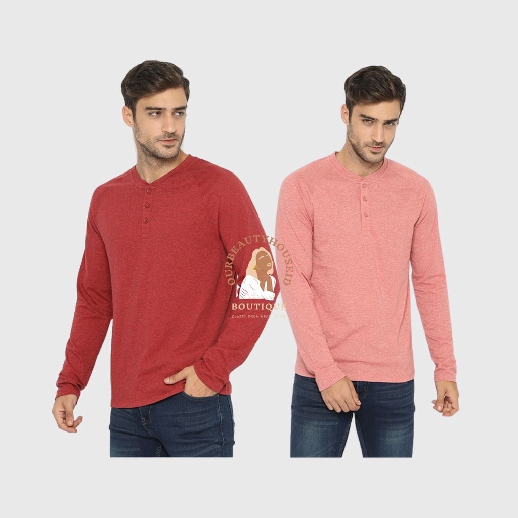 BANANA REPUBLIC Kaos Pria Quickdry Henley Tee