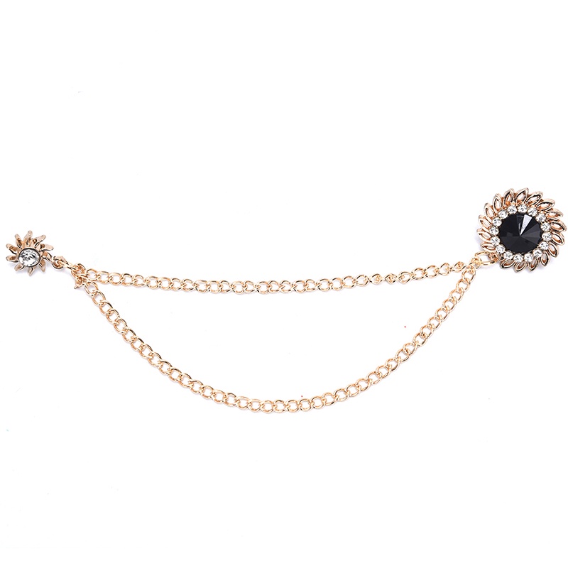 # Kaos T-Shirt Wanita Lengan Pendek Motif Print #Pin Bros Bentuk Jam Dengan Rantai Rumbai Aksen Kristal Gaya Retro Untuk Pria Dan Wanita